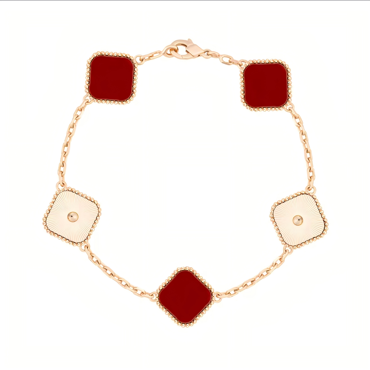 幸運の四つ葉のクロ-バ-プレスレット、高級ニッチスタイル、ガ-ルフレンド、家族、友人への贈り物。