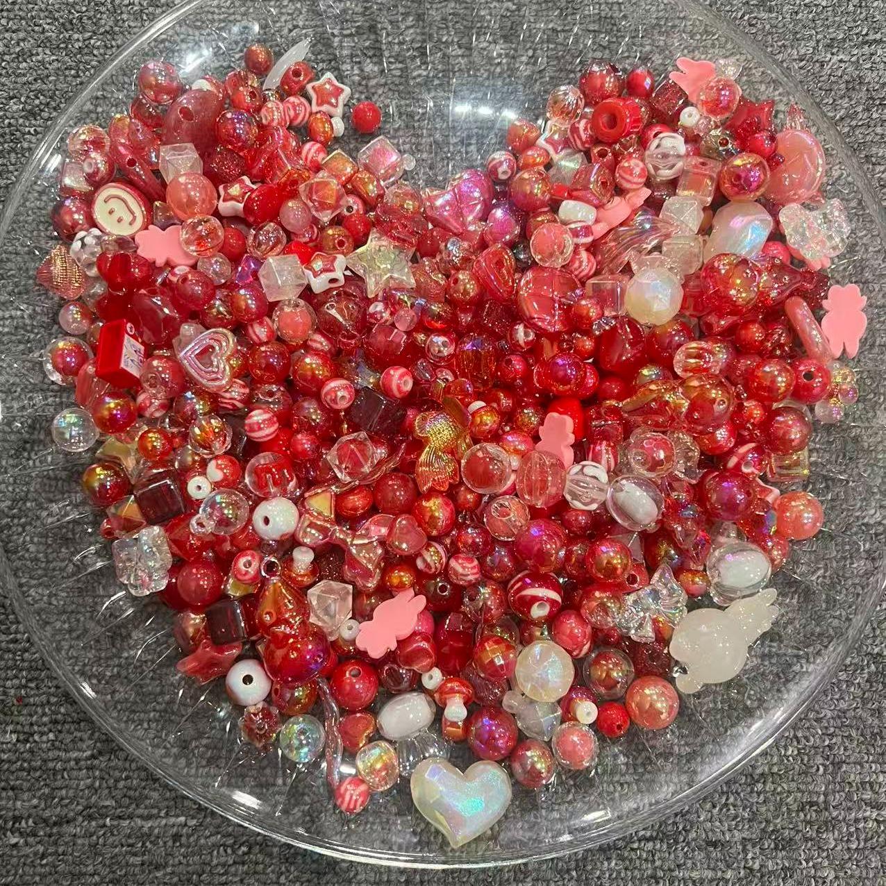 05アクリルビーズDIYクラフトキット-カラフルなアクリルビーズ、手作り素材、アクセサリー作り、自由な織りの創造性