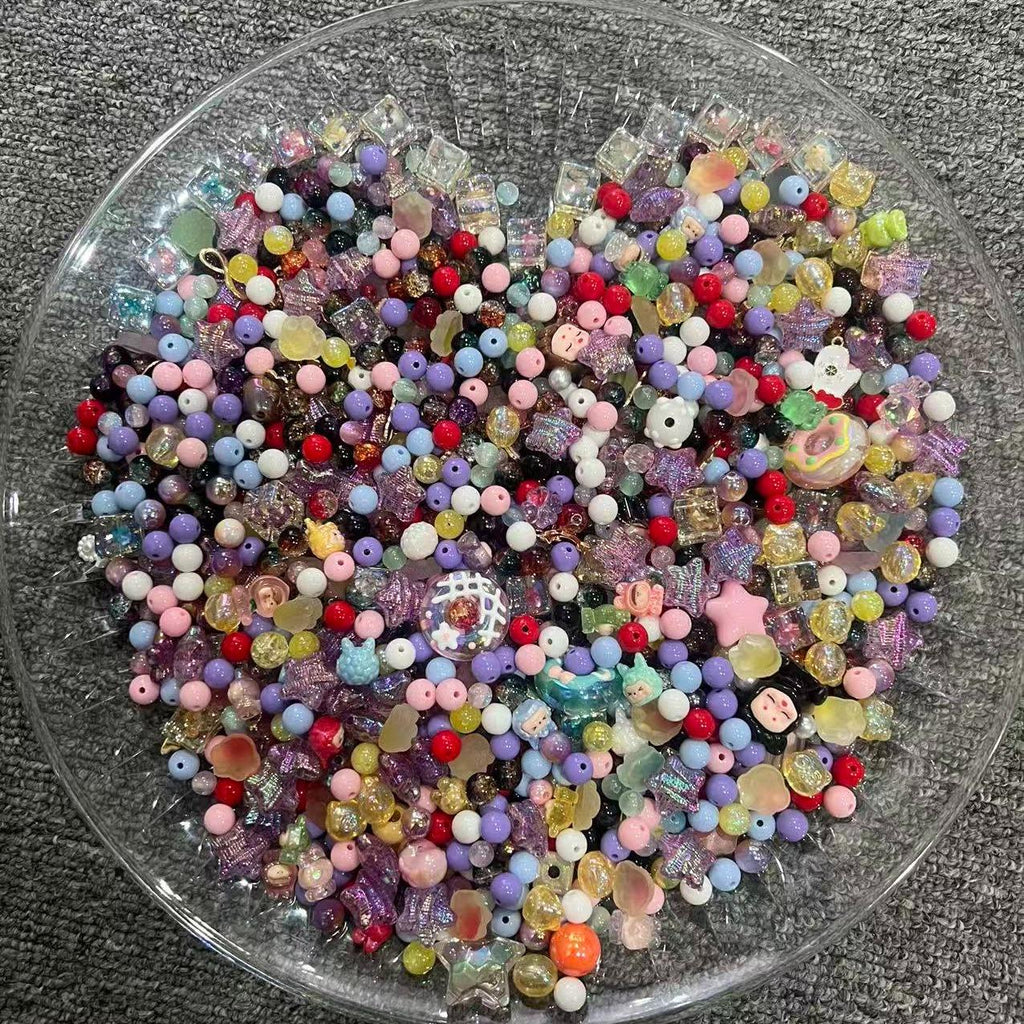 05アクリルビーズDIYクラフトキット-カラフルなアクリルビーズ、手作り素材、アクセサリー作り、自由な織りの創造性